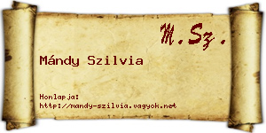 Mándy Szilvia névjegykártya