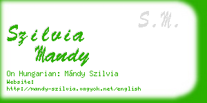 szilvia mandy business card